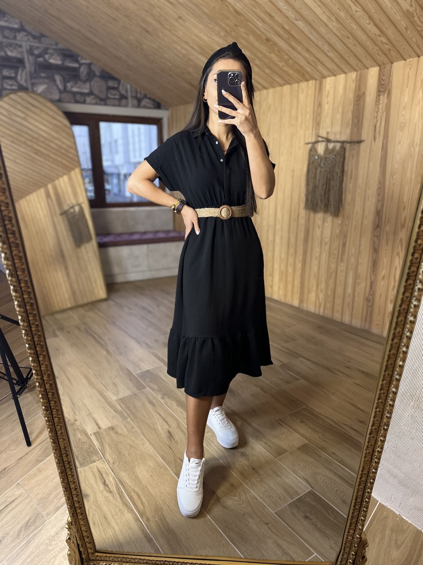 Hasır kemerli siyah aerobin elb