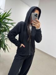 Ml 98512 Fermuarlı Çima Detaylı Siyah Takım