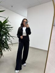 Ml 98512 Fermuarlı Çima Detaylı Siyah Takım