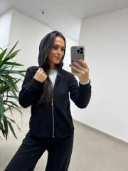 Ml 98512 Fermuarlı Çima Detaylı Siyah Takım