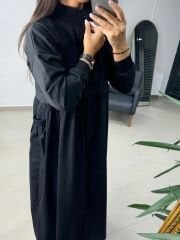 Dr 8103 Tasarım Hakim Yaka Sweat Poplin Elbise