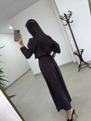 Ms 246 Bel Lastikli Tensel A. Kahve Elbise