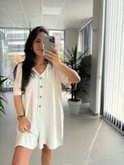 Bb 30077 Natürel  Pamuk Keten Tulum