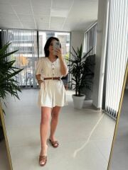 Bb 30077 Natürel  Pamuk Keten Tulum