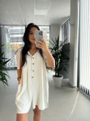 Bb 30077 Natürel  Pamuk Keten Tulum