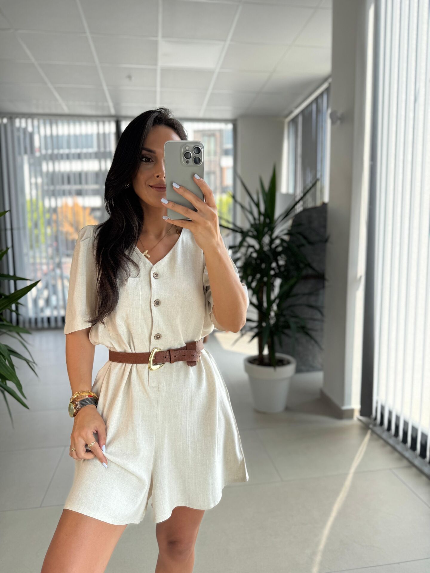 Bb 30077 Natürel  Pamuk Keten Tulum