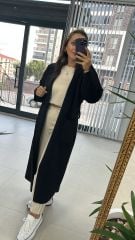 Kaşe Astarsız Siyah Kaban