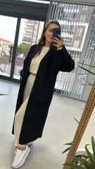 Kaşe Astarsız Siyah Kaban