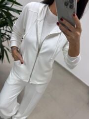 Ml 98512 Fermuarlı Çima Detaylı Ekru Takım