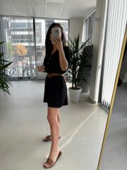 Bb 30077 Siyah Pamuk Keten Tulum