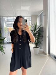 Bb 30077 Siyah Pamuk Keten Tulum