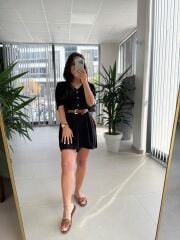 Bb 30077 Siyah Pamuk Keten Tulum