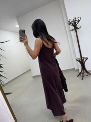 Fp 51153 Tensel İkili Mürdüm Gömlek Elbise Takım