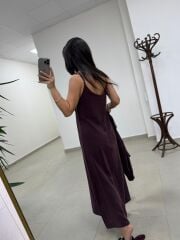 Fp 51153 Tensel İkili Mürdüm Gömlek Elbise Takım