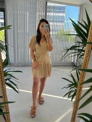 Mc 5862 Üçgen Yaka Vizon Elbise