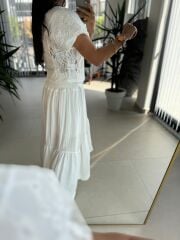 Bb 30069 Ekru Fisto Detaylı Bluz