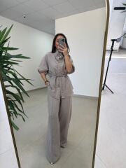 Fp 51298 Gold Kare Düğmeli Tensel Vizon Takım