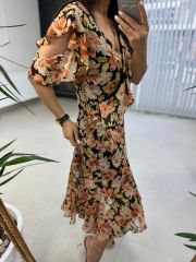 Mc 5762 kiremit Çiçekli Şifon