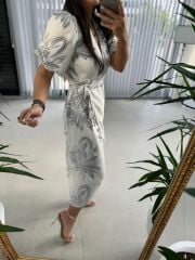 My 3202 Black Glitter Wrap Dress