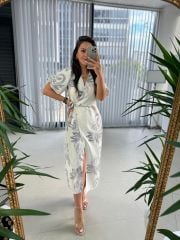 My 3202 Black Glitter Wrap Dress