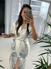 My 3202 Black Glitter Wrap Dress