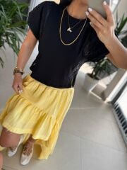 Bb 30069 Siyah Fisto Detaylı Bluz