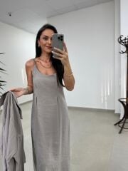 Fp 51153 Tensel İkili Vizon Gömlek Elbise Takım