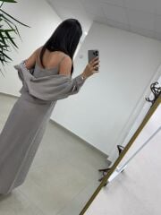 Fp 51153 Tensel İkili Vizon Gömlek Elbise Takım