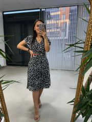 Mc Double Breasted Spotted Chiffon Dress