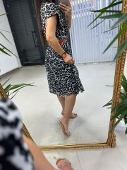 Mc Double Breasted Spotted Chiffon Dress