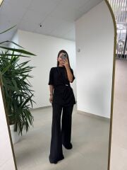 Ny 3036 Siyah Broş Detaylı Takım
