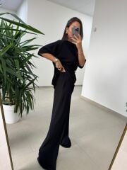 Ny 3036 Siyah Broş Detaylı Takım
