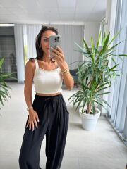 Bb 30081 Pamuklu Gipe Detaylı Askılı Bluz