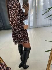 Rosafarbenes, knuspriges, mehrlagiges Chiffonkleid von Original Brand