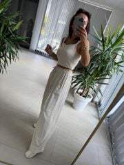 Bb 30081 Pamuklu Gipe Detaylı Askılı Bluz