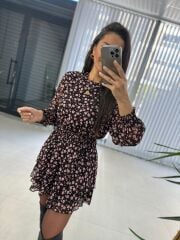 Rosafarbenes, knuspriges, mehrlagiges Chiffonkleid von Original Brand