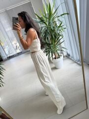 Bb 30081 Pamuklu Gipe Detaylı Askılı Bluz