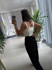 Bb 30081 Pamuklu Gipe Detaylı Askılı Bluz