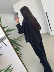 Fp 51324 Bomber Çıtçıtlı Siyah Takım