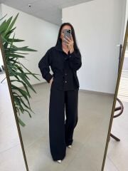 Fp 51324 Bomber Çıtçıtlı Siyah Takım