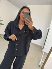 Fp 51324 Bomber Çıtçıtlı Siyah Takım