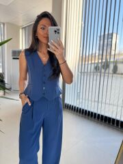 Cr 4001 İndigo Yelekli Takım