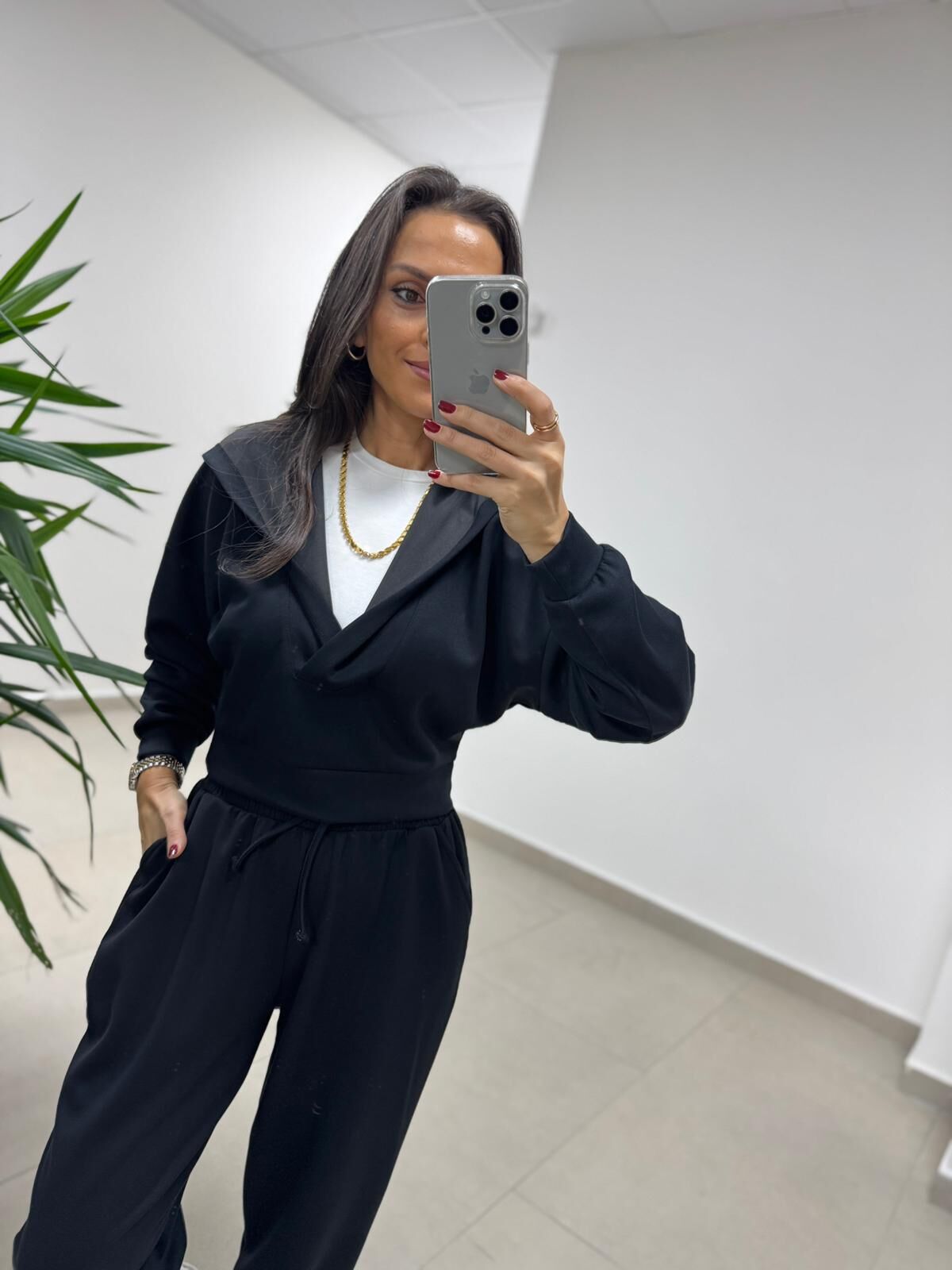 Ml 51691 Siyah Kapüşonlu Modal Takım