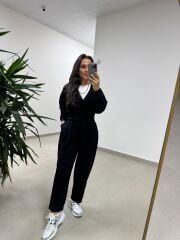 Ml 51691 Siyah Kapüşonlu Modal Takım