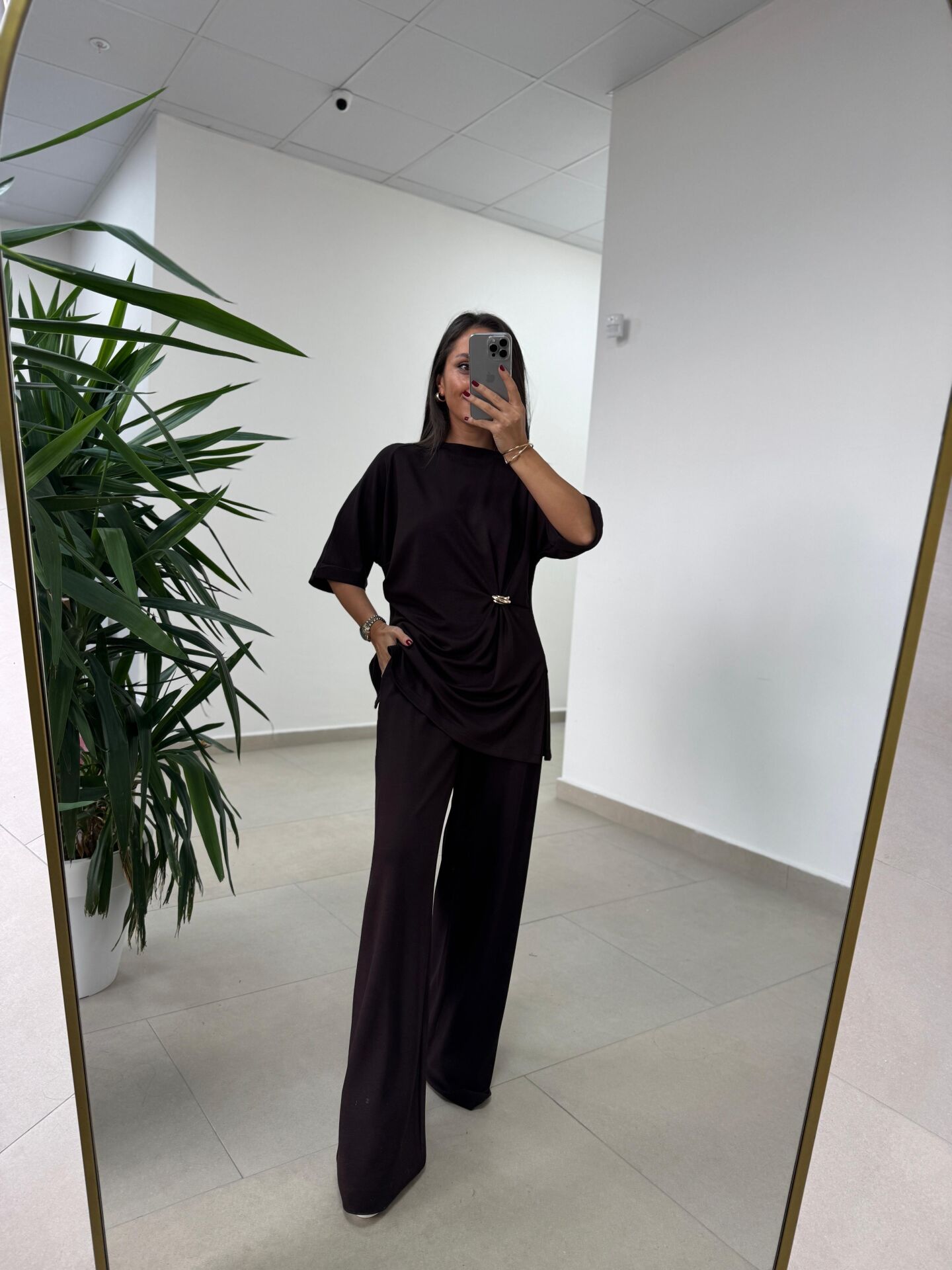 Ny 3036 A. Kahve Broş Detaylı Takım