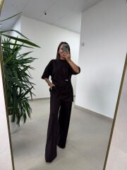 Ny 3036 A. Kahve Broş Detaylı Takım