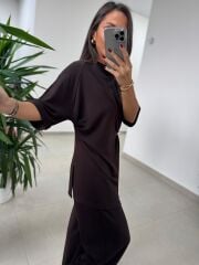 Ny 3036 A. Kahve Broş Detaylı Takım