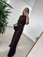 Ny 3036 A. Kahve Broş Detaylı Takım