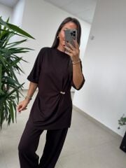 Ny 3036 A. Kahve Broş Detaylı Takım