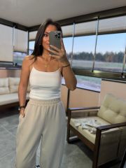 Kr 4829 Ekru İp Askılı Atlet